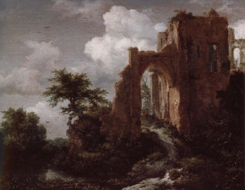 Jacob van Ruisdael A ruined Entance gate of  Brederode Castle Sweden oil painting art